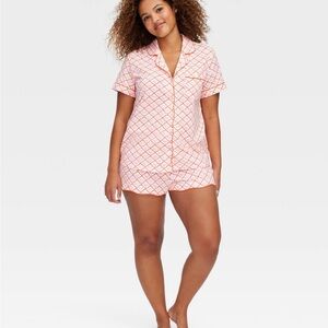 NWT Hearts Short Sleeve and Shorts Pajama Set Pink - Roller Rabbit X Target Med